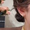 Geometric rhombus pearl ear buckle sweet versatile niche high-end earrings fashion simple personality temperament earrings women