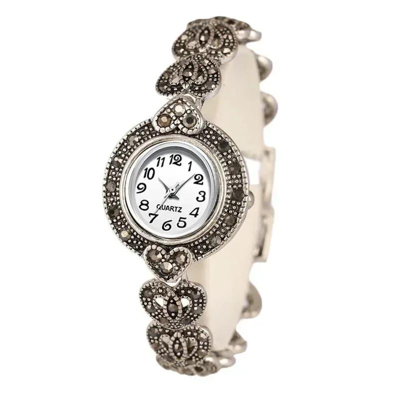 Rhinestone Ladies Elegant Watches Retro Vintage Luxury Bracelet Watch Women Clock Quartz Wristwatch Montre Femme Reloj Mujer
