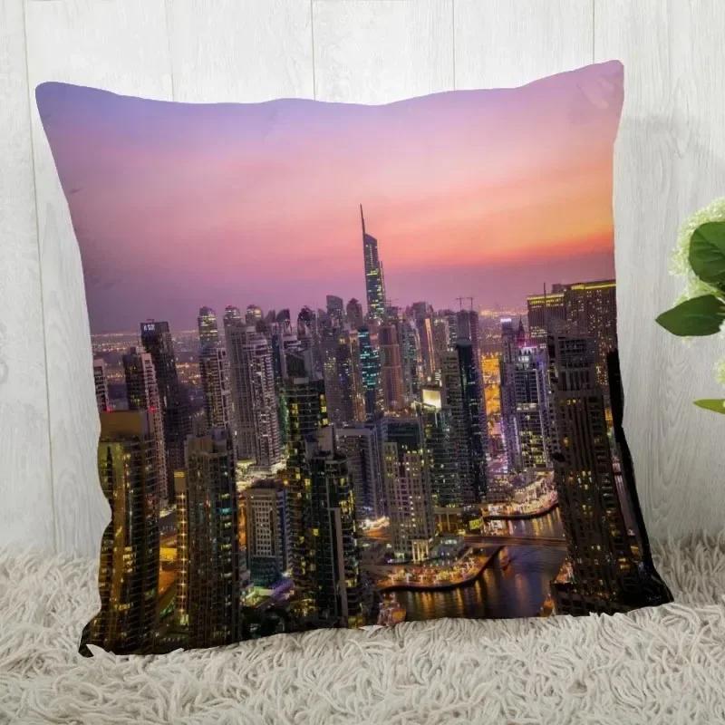 Luxury Home Decor Pillow Cover Living Room Sofa Cushion Cover City Night Scene Light Pattern Cushion Cover