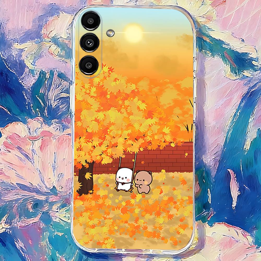 Cute BuBu And D-DuDu Clear Phone case suitable for  Samsung S30,S25,S24,S23,S21,S22,S20,S10,5G,FE,lite,PIus,Ultra Transparent
