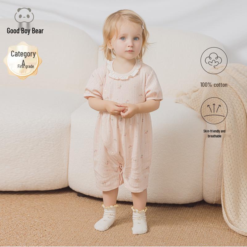 

Guaiqi Bear Girls Summer Thin Cotton Short-Sleeve Romper 73