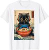 Gatto Ramen Giapponese Divertente Grafica T-shirt Kawaii Gatto Anime Regali T-Shirt