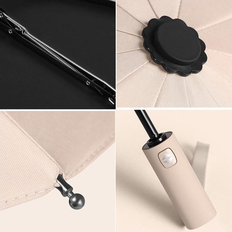 12 Bone Morandi Fully Automatic Umbrella Black Glue Sunscreen Sun Umbrella Plus Sun Umbrella Wholesale