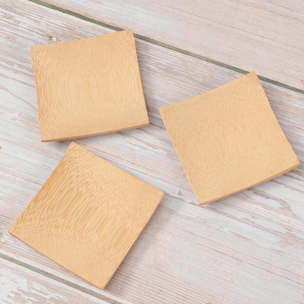 20 Pcs 6X6Cm Bamboo Sushi Tray Square Snack Plate For Dessert Fruit Cake Storage Mini Dish Holder Kitchen Barware Set