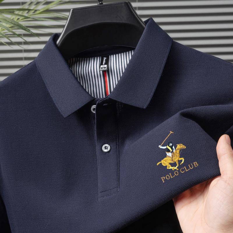 POLO CLUB 2025 Summer Men's New Pony Embroidery Solid Color Pure Cotton Loose Business Casual Polo Shirt
