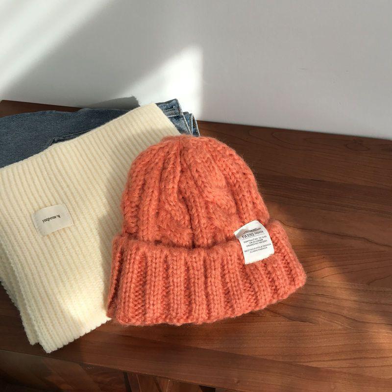 Women's Thick Knitted Wool Hat In Autumn and Winter Versatile Big Head Circumference Green Ins Trendy Face Small Ins Style