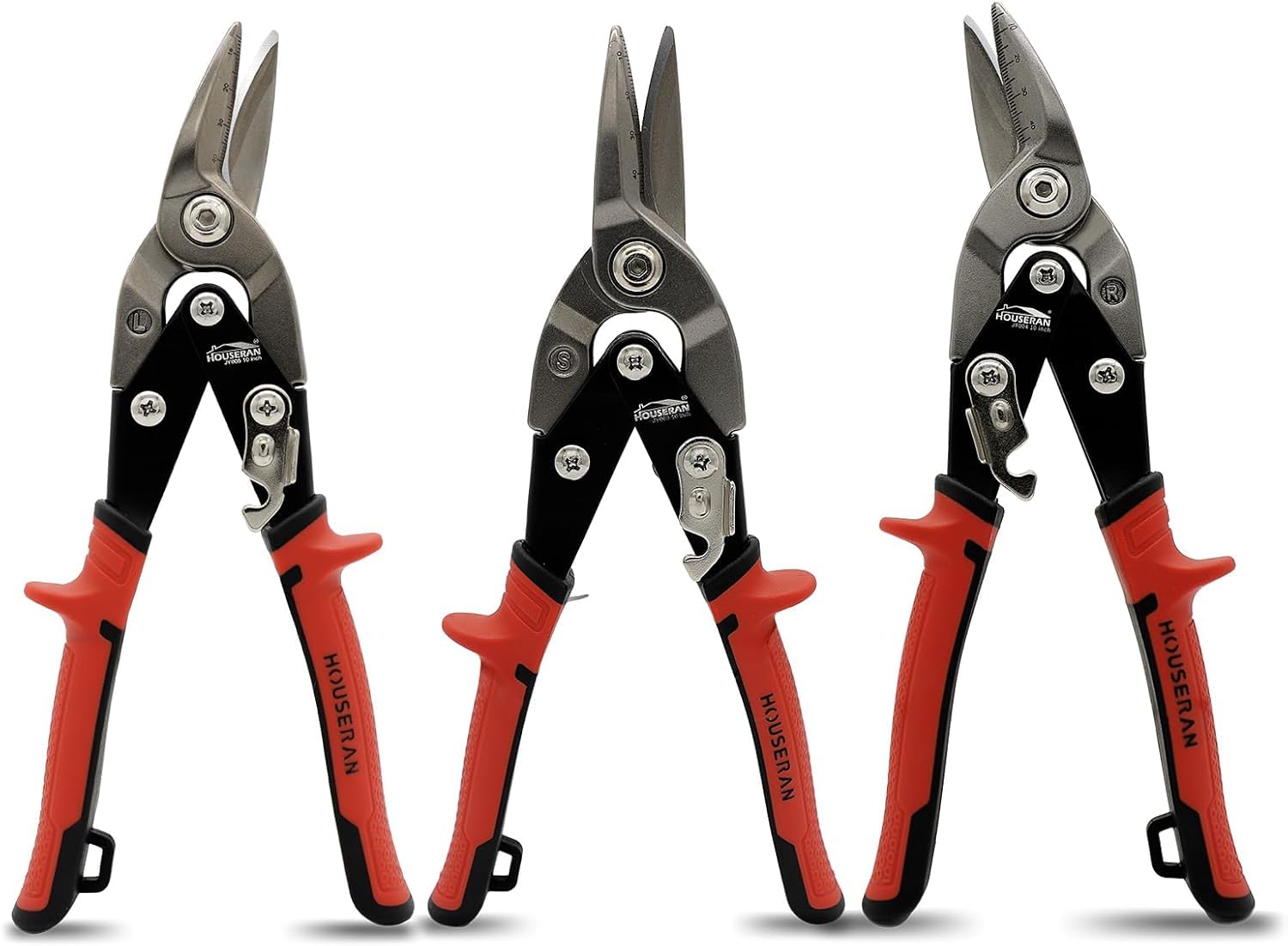 

HOUSERAN Ножницы по металлу для резки листового металла Большие Мусорные Пластиковые Железные Ножницы для резки с подвесом Безопасный Набор из 3 ножниц, CR-MO, Ножницы, Многоцелевые