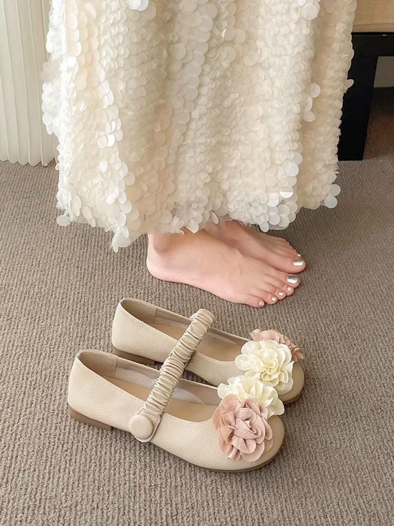 Cute Round Toe Mary Jane Women's Flat Shoes Elegant and Fashionable Cheap Liquidation Quick Delivery 2025 Summer Ladies Footwear