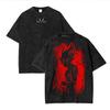 Anime Dragon Ball Cosplay Washed TShirt Cotton Short Sleeve Loose Large Casual Sports Fitness TShirt Mens Harajuku Clothing