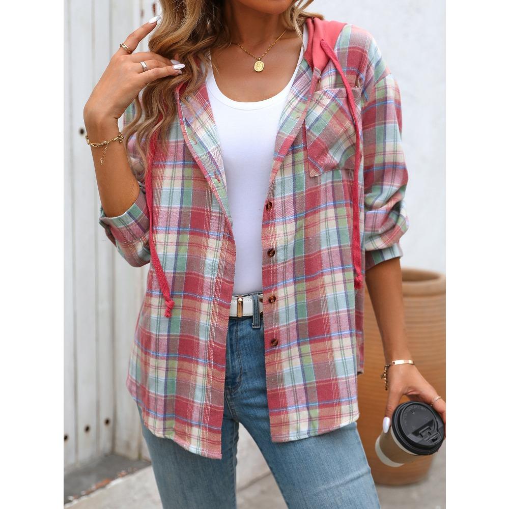 

Новая осенне-зимняя повседневная модная свободная клетчатая рубашка L