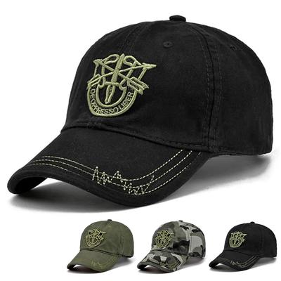 Unisex Schilde Stickerei Baseball Cap Mode Outdoor Freizeit Taktische Mütze Baumwolle Einstellbar Militär Hüte Golf Caps