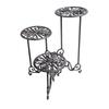3-Tiers Plant Stand Black Metal Display Rack Vintage-Style Holder