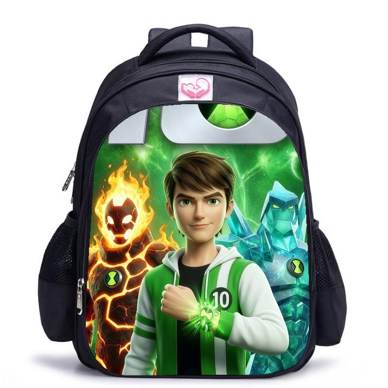 Ben10 Teenager Hacker Klassische Schwarze Schultasche Jungen Entlastende Rückenstütze Schultasche Grundschüler Tägliche Schulrucksack