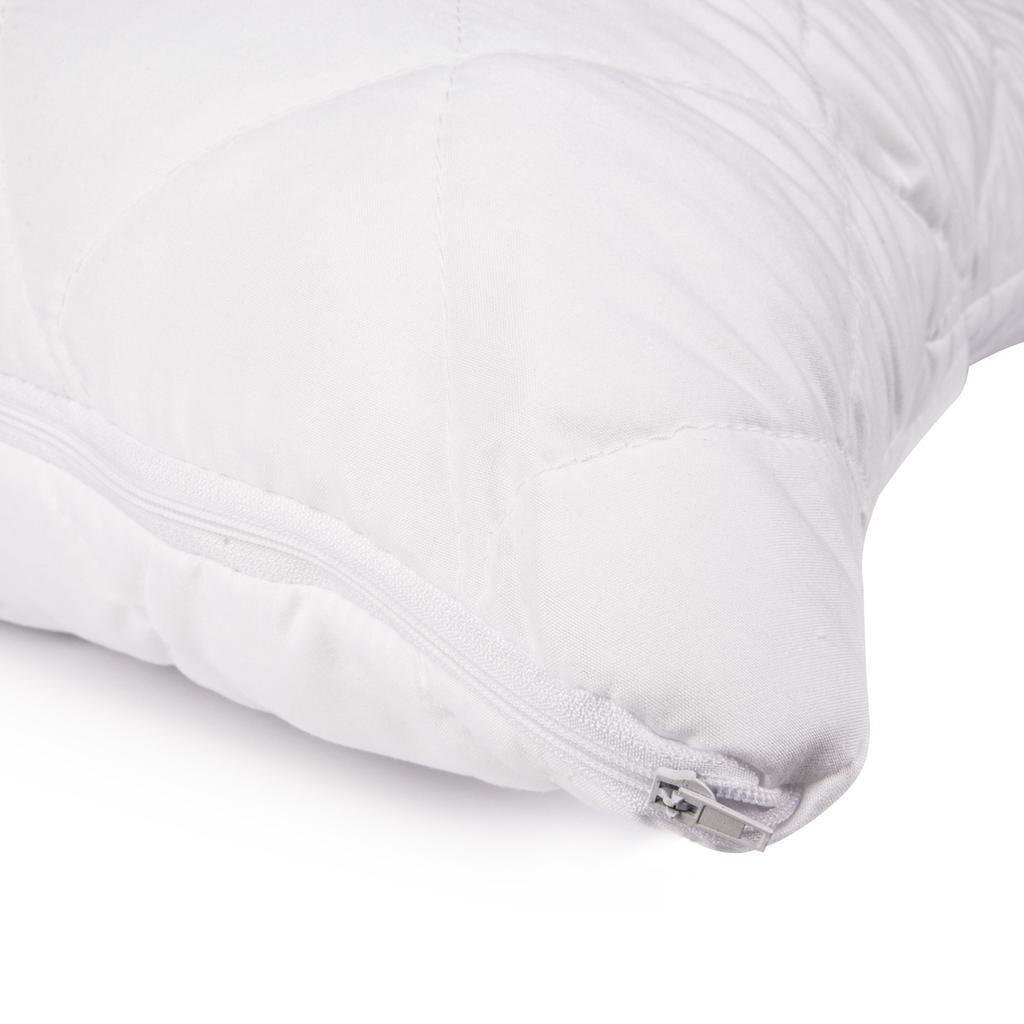 50x60 Anti-allergic Pillow with Zipper Insert, All-season, Quilted, White