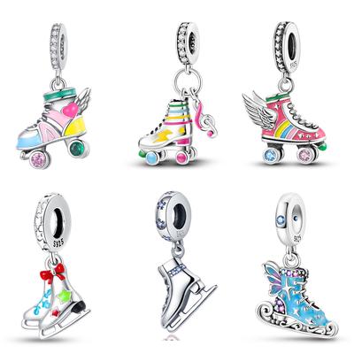 Figure Beautiful Skate Pendants Copper Plated Fits Charm Copper Plated Genuine Bracelets For Jewellery Crafting