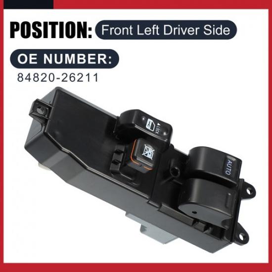 Pack of 1 for Toyota Hiace 06-13 Front Left Window Control Switch 84820-26211