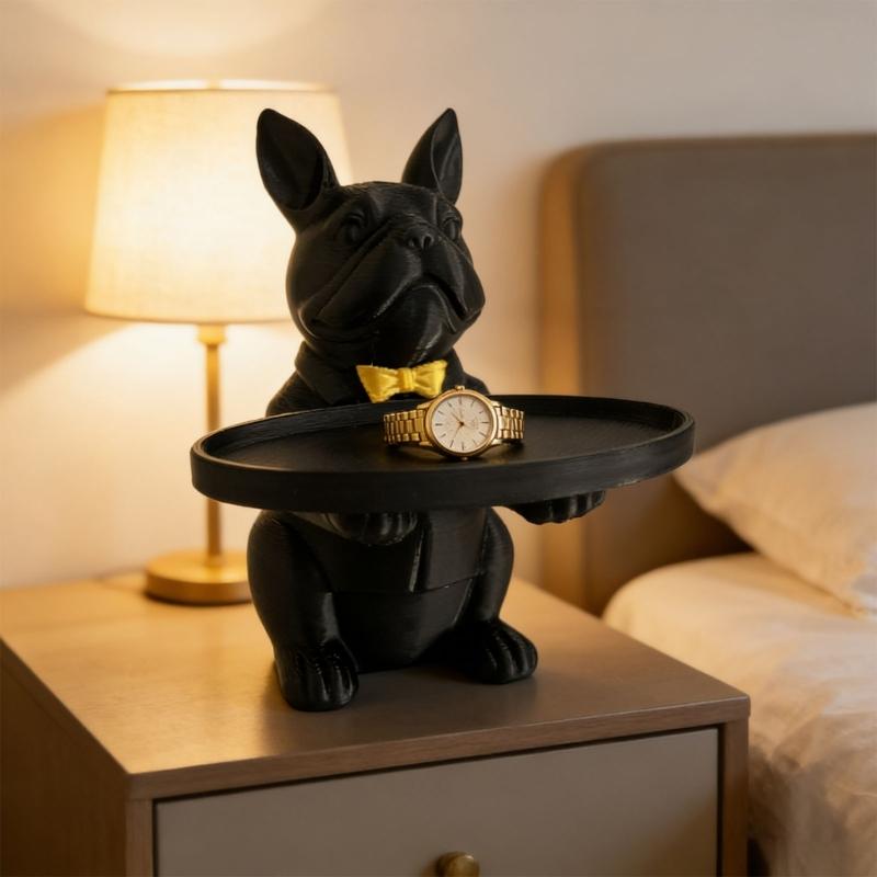Lovely Dog Statue Key Candy Bowl Dog Statues Figurines Entryway Table Ornament for Office Home Decors New Year Gift