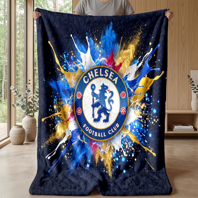 Chelsea FC Theme blanket Soft Flannel Blanket Plush Throw Blanket Cozy Sofa Bed Blanket for Home Decor