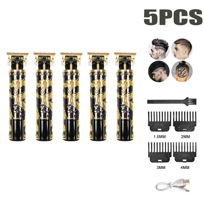 1-5Pack Vintage T9 Electric Cordless Hair Cutting Machine Professional Hair Barber Trimmer For Men Clipper Shaver Beard Lighter