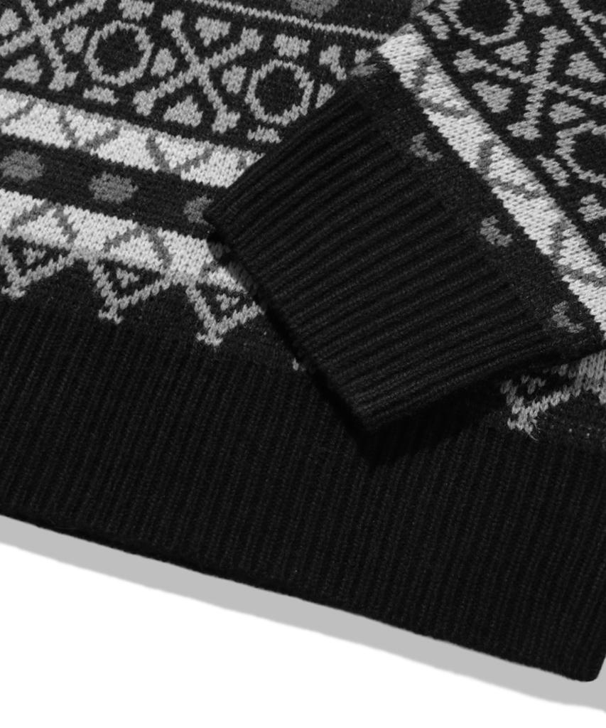 TRILLION Vintage Fair Isle Jacquard Crewneck Knit_Black