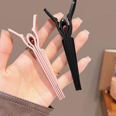 Yousheng 2/4Pcs Bang Clip No Hair Creases Curved Surface Strong Grip Teeth Flat Hair Volume Clip One-Handed Operation Hair Pin