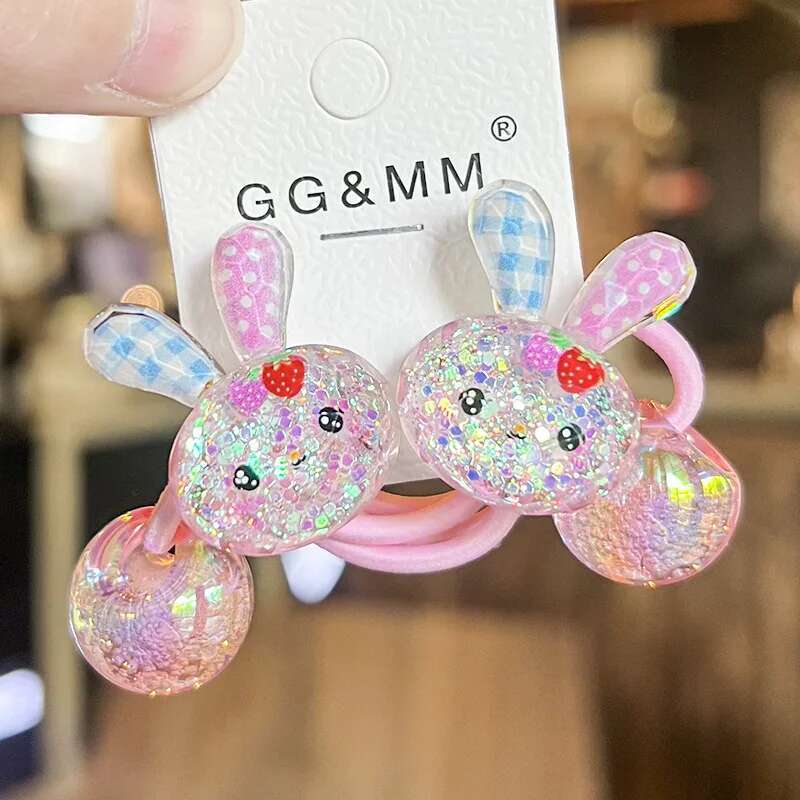2 Pieces Luminous Bubble Princess Headwear Elastic Hair Bands for Kids Cute Elastic Hair Ropes Girls Hair Accessories