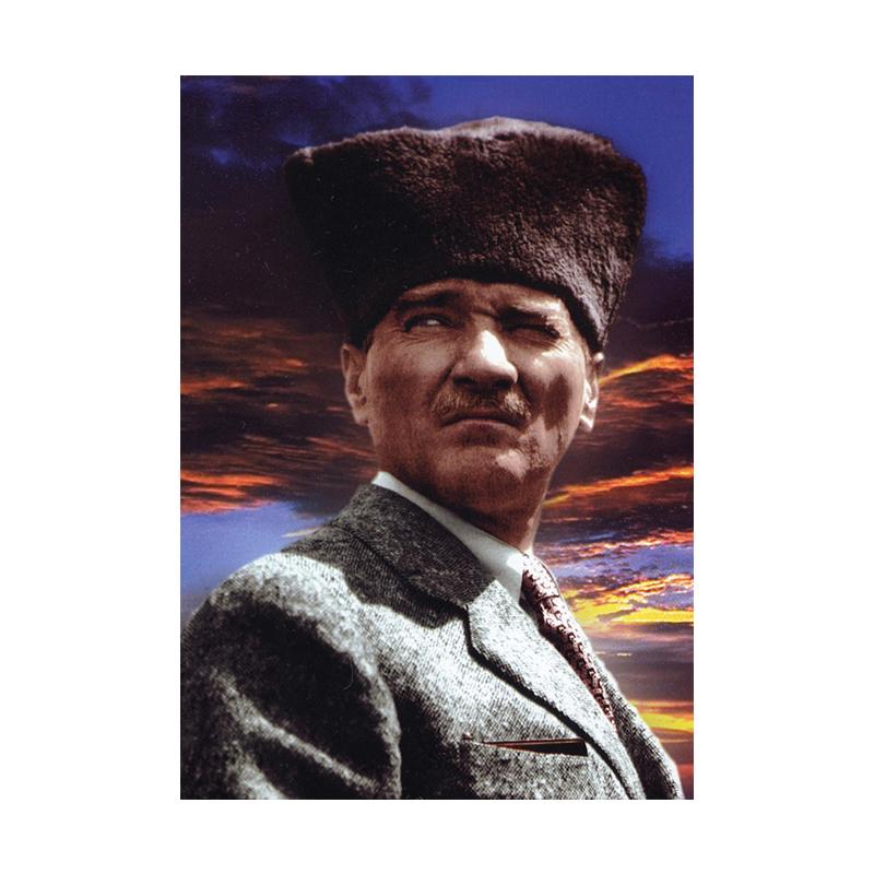 Улыбающийся Мустафа Кемаль Ататюрк портрет холст печать настенный художественный постер позитивная живопись для офиса гостиная домашний декор Cuadros 50x80cm No Framed