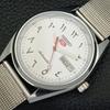 REFURBISHED JAPAN 6309A SEIKO 5 AUTOMATIC MENS ARABIC WHITE DIAL WATCH a427349-2 QRL-a427349