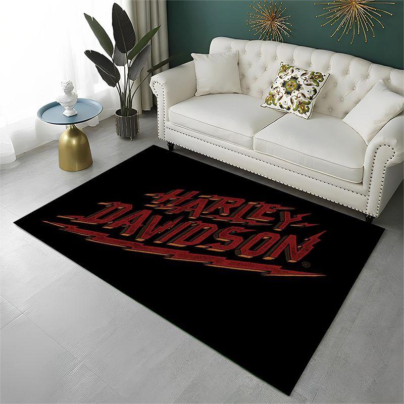 Tappeto Antiscivolo Area Retro H Harleys Racing Moto per Soggiorno, Camera da Letto, Sala Giochi, Tappeto Morbido Pavimento Tappeto Decorazione Casa Stanza Bambini