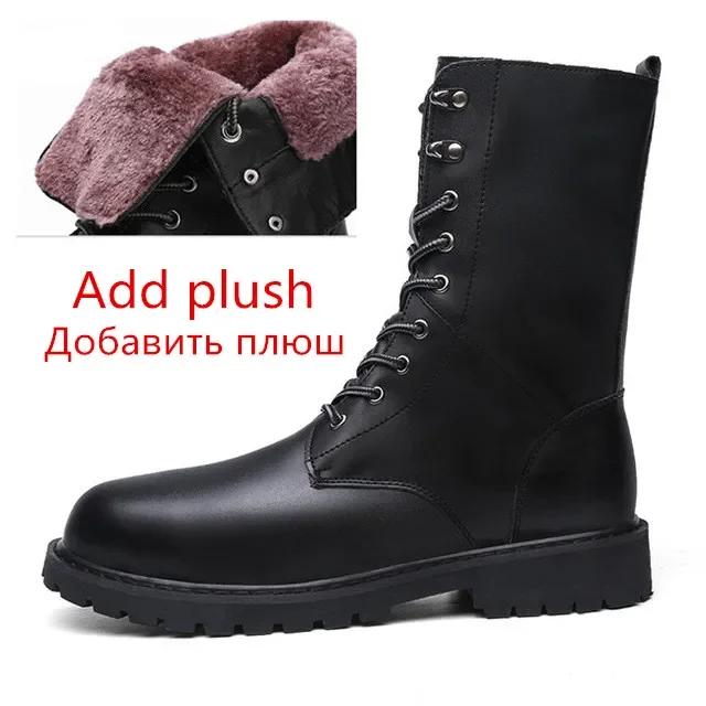 

Большие размеры мотоциклетных ботинок, мужская зимняя обувь, теплые водонепроницаемые мужские кожаные ботинки, обувь, ковбойские тактические ботинки, мужская повседневная обувь 40