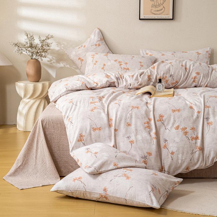 2025 Dickes Hochgewicht Retro Leinen-Print Vierteiliges Set