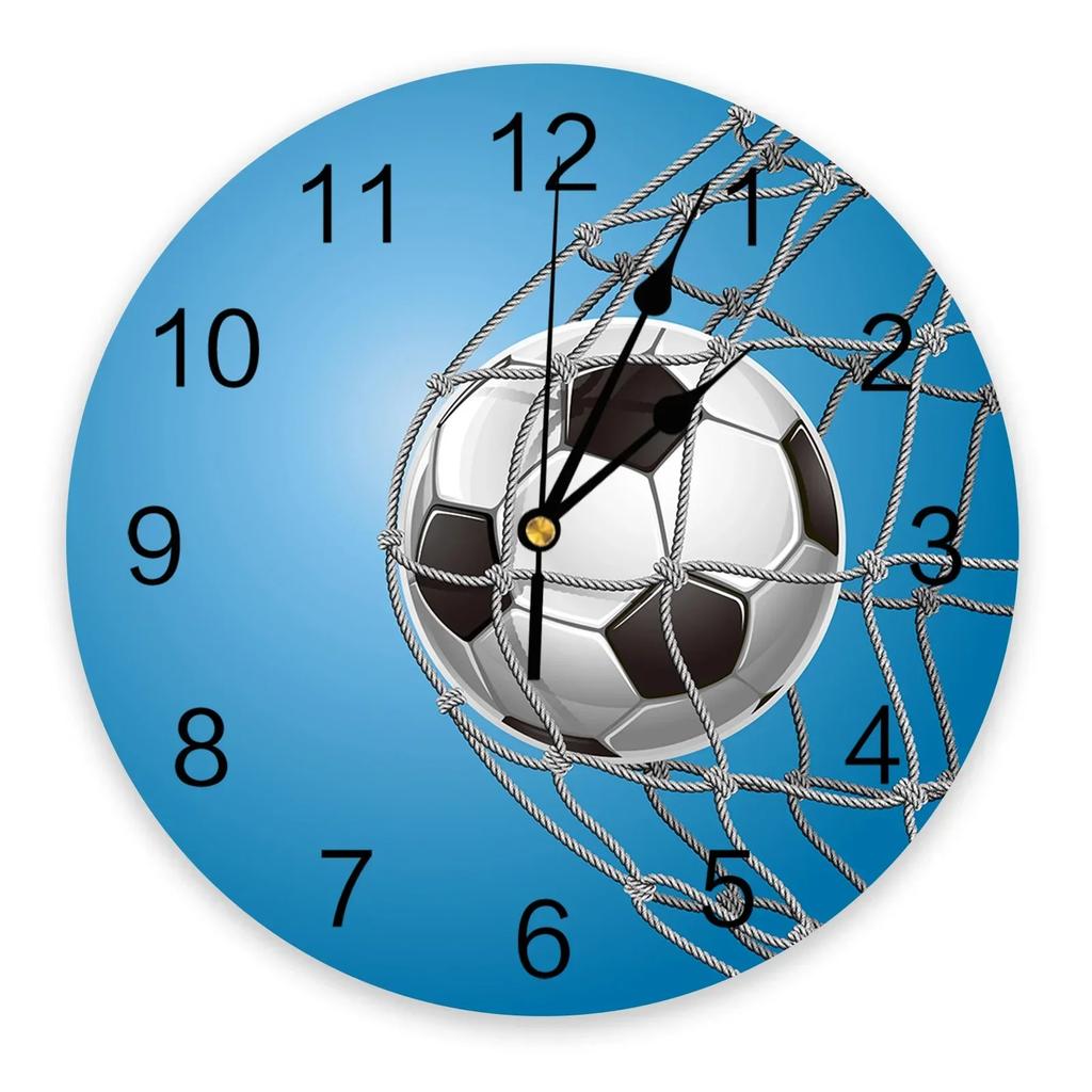 Sky Grass Football Clock Living Room Home Decor Large Round Wall Clock Mute Quartz Table Clock Bedroom Decoration Wall WatG6A9Q7