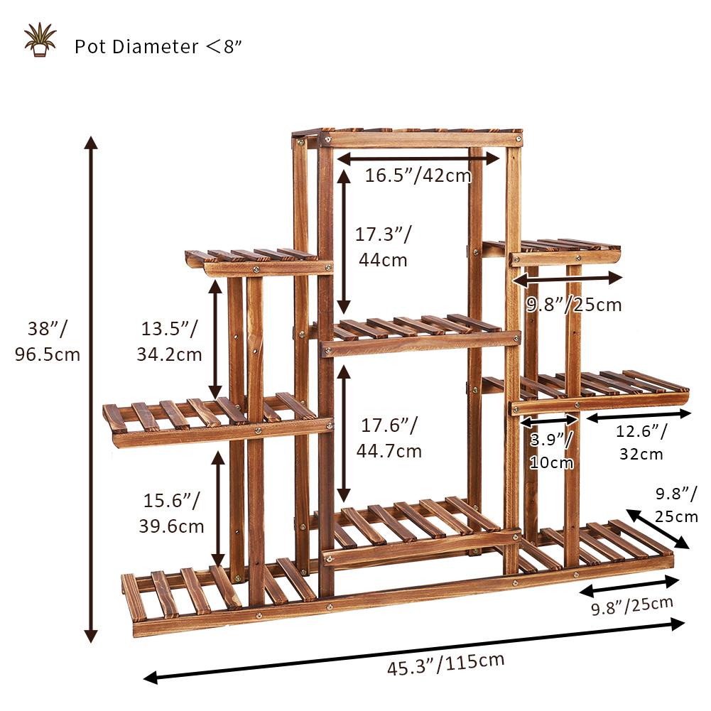 Heavy Duty Wooden Plant Stand Flower Pots Shelf Indoor Outdoor Display Rack