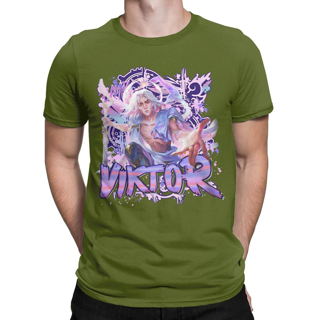 Men Women Graphic Arcane Viktor Arcane Game T Shirt Tee Pure Cotton  T-shirts Clothes