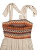 Combinaison pour femme 2026 Style ethnique Broderie couleur Taille haute Bretelles Sans manches