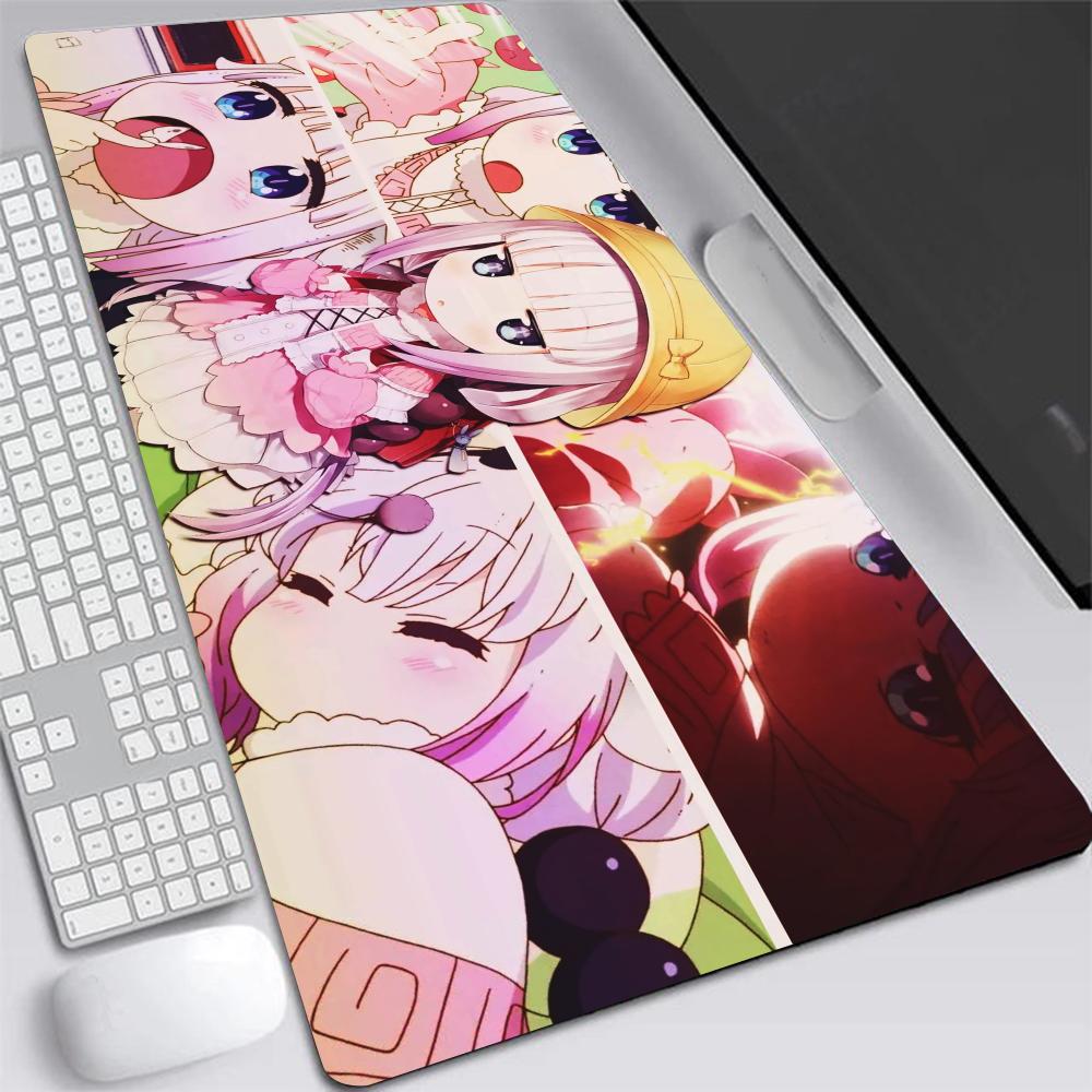 Miss Kobayashis Dragon Maid Kobayashi Kanna Anime Pad Mouse Mat Computer Gamer Accessories Mouse Keyboard Deskpad Waterproof 800x400x2mm