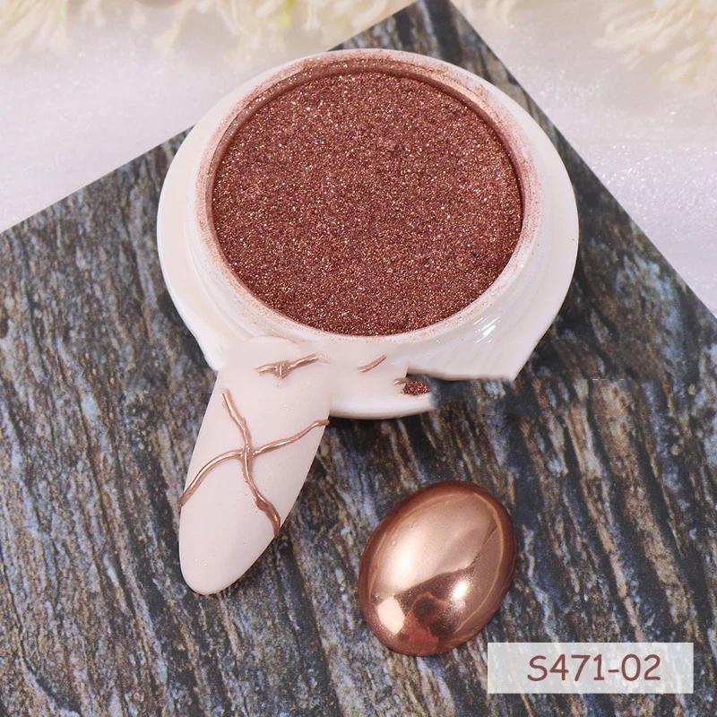 Nail magic mirror powder rose gold cross-border Tuhao gold titanium gold super bright mirror water ripple super fine powder nail glitter powder