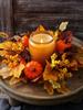 Fall Candle Ring Wreaths Pillar Candle Ring Decorations Harvest Maple Leaves Pumpkins Berries Garland for Fall Thanksgiving