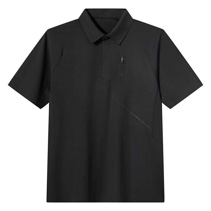 Summer Quick-Dry Polo: Ice Silk Casual, Short Sleeve Lapel Shirt for Outdoor & Golf