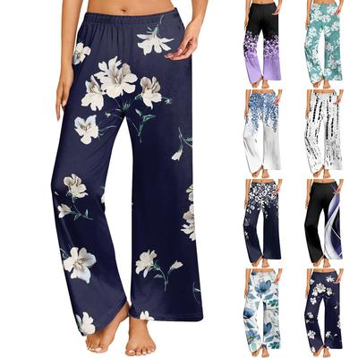 Women's Printed Casual Elastic Waist Comfortable Straight Tube Loose Pants