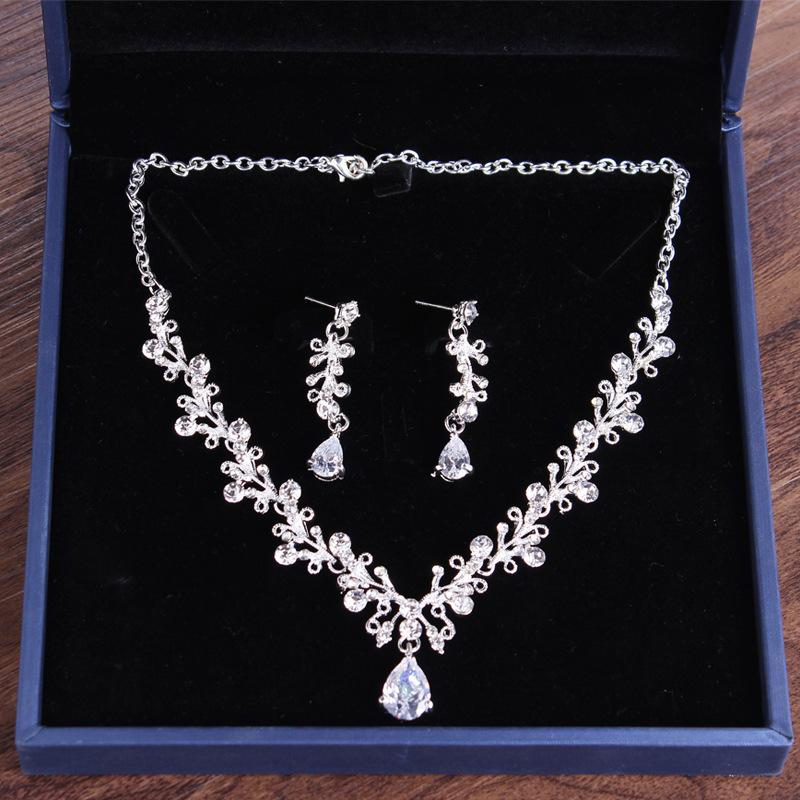 Hochzeitsschmuck-Sets Diademe und Kronen für die Braut Prinzessin Kopfbedeckung Ohrring Halskette Schmuck-Set Großhandel Braut Kopfschmuck