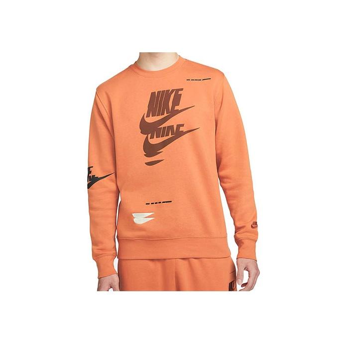 

New Nike Sportswear Essentials Series Sweatshirts Men Orange DM6876-808 XL