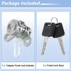 Upgraded Aluminum Alloy Tailgate Lock Cylinder with Keys for Nissan Frontier 2005-2021 Rear Trunk Liftgate Door Lock Cylinder Set Replace
