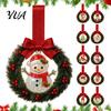 Acrylic Winter Door Ornaments Mini Christmas Wreath Handle Decoration, Gingerbread/Angel/Bell/Snowman Artificial Pine Lightweight