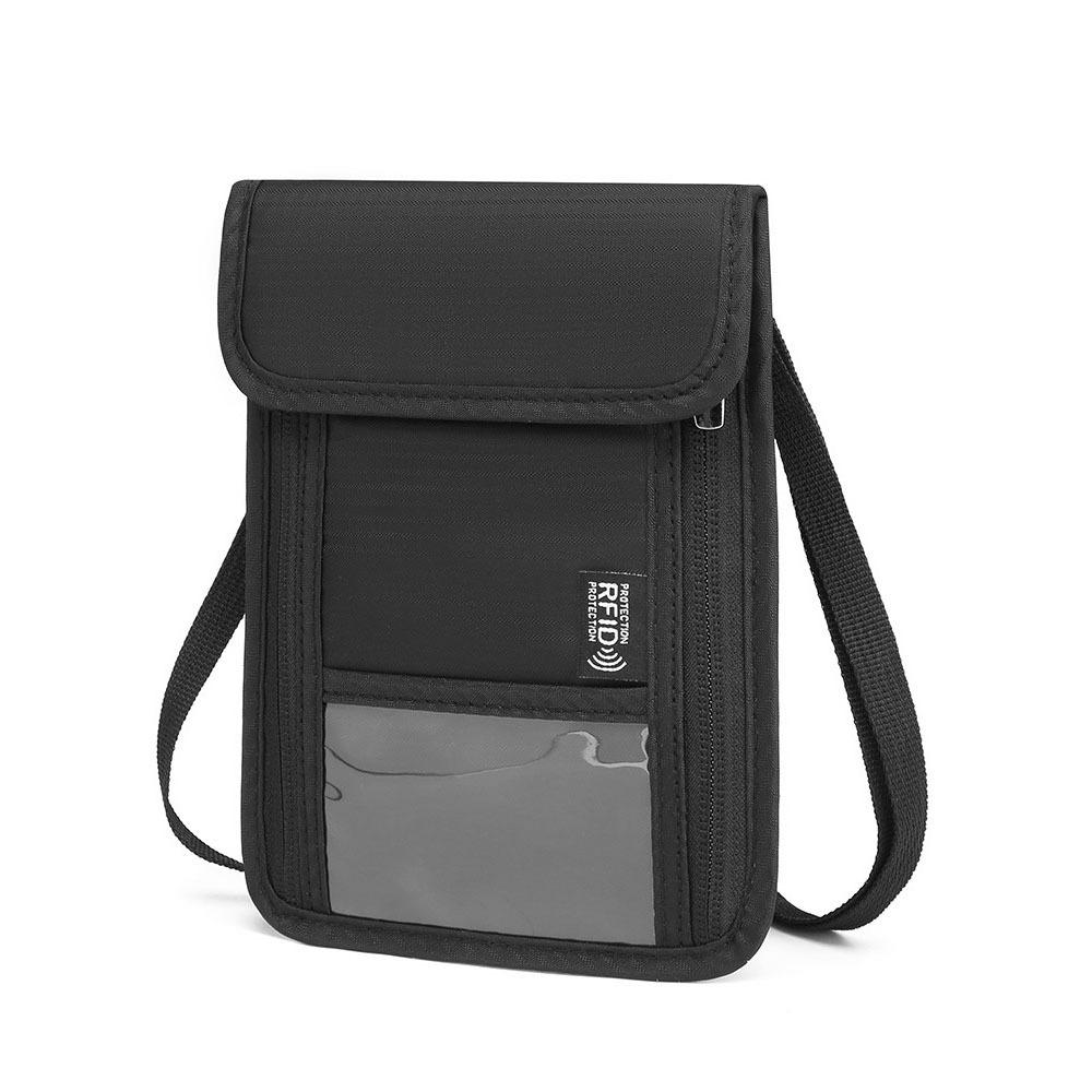 Anti-Tracking RFID Blocking Passport Holder Anti-Theft Passport Document Bag Neck Wallet  ID Card