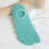 5 Pairs of Women's Summer Pure Cotton Shallow Mouth Silicone Anti Slip Invisible Two Toe Boat Socks