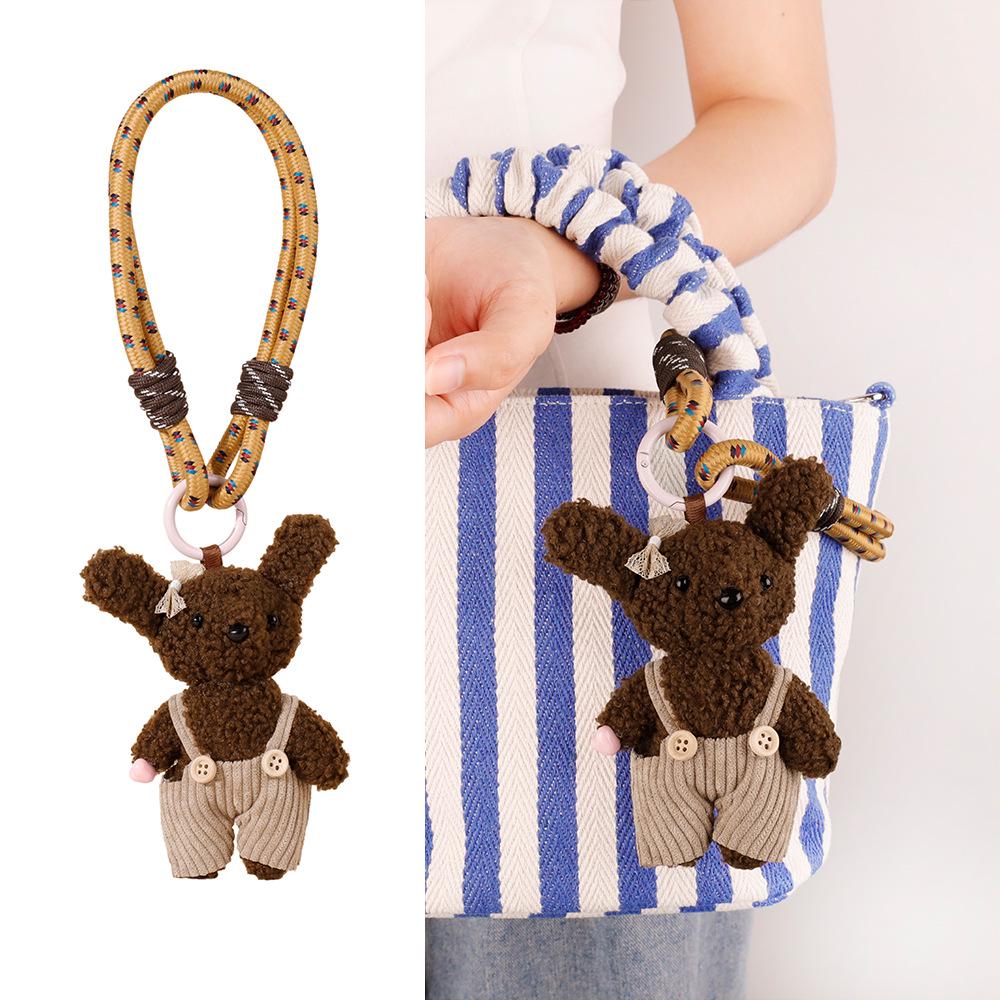 Adorable Puppy Plush Pendant Keychain - Cute Bag Charm for Couples