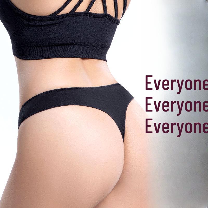 Color Sólido Europeo y Americano Sexy Tanga Bikini Ropa Interior Deportiva, Talla Grande, Algodón Puro, Una Pieza