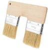 Doppelter Pinsel U-förmiger Doppel-Farb-Pinsel Wiederverwendbarer Doppel-Kopf-Malpinsel mit Holzgriff Doppel-Farb-Pinsel 7,68 Zoll