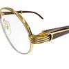 Excellent Cartier Glasses Trinity Wood Temple Oval Gold Wood Mens Used